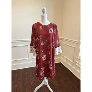 J. Jill W POTRY BB Women's Sz Small Dress Floral Unique 3/4 sleeve NEW Lined